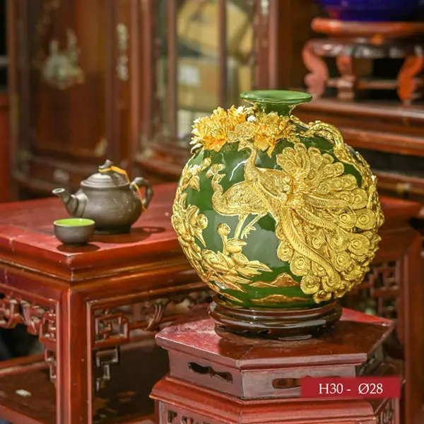 Bình hút tài lộc vinh hoa phú quý xanh đẹp 30cm