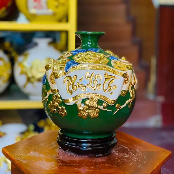 Bình hút lộc phúc lộc thọ xanh lá hàng thường H22