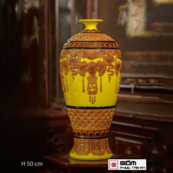 Mai bình màu vàng bát bửu độ gia cao cấp