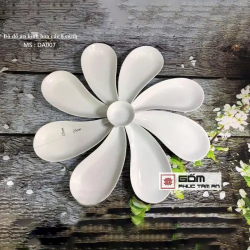 Khay sứ hoa cúc đẹp chuẩn gốm sứ Bát Tràng