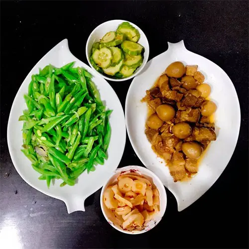 Bộ đĩa ăn gốm sứ màu trắng Bát Tràng
