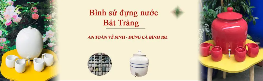 Xưởng gốm sứ Gốm Phúc Tâm An - Bát Tràng Uy Tín 21 bình sứ đựng nước bát tràng 3-5-8-10l