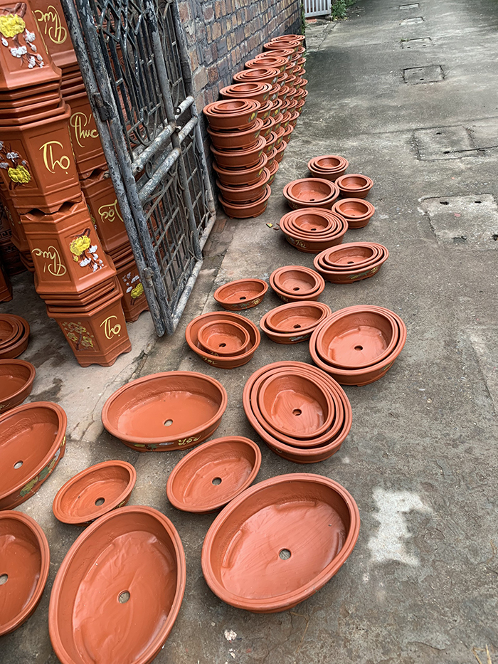 Những thành tựu phát triển chậu cây cảnh của làng nghề gốm sứ cổ truyền là gì? 1 chau gom dat do 2