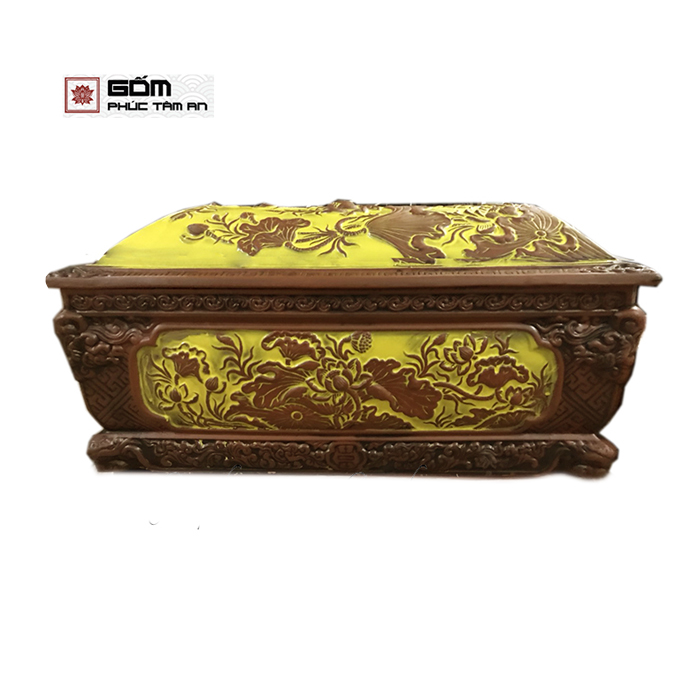 Tiểu sành cho phụ nữ hình hoa sen nâu vàng 3 Quách tiểu sành cho phụ nữ hình hoa sen nâu vàng