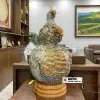 Bình hồ lô đắp nổi thuyền men rạn 1 binh ho lo phong thuy gom su bat trang