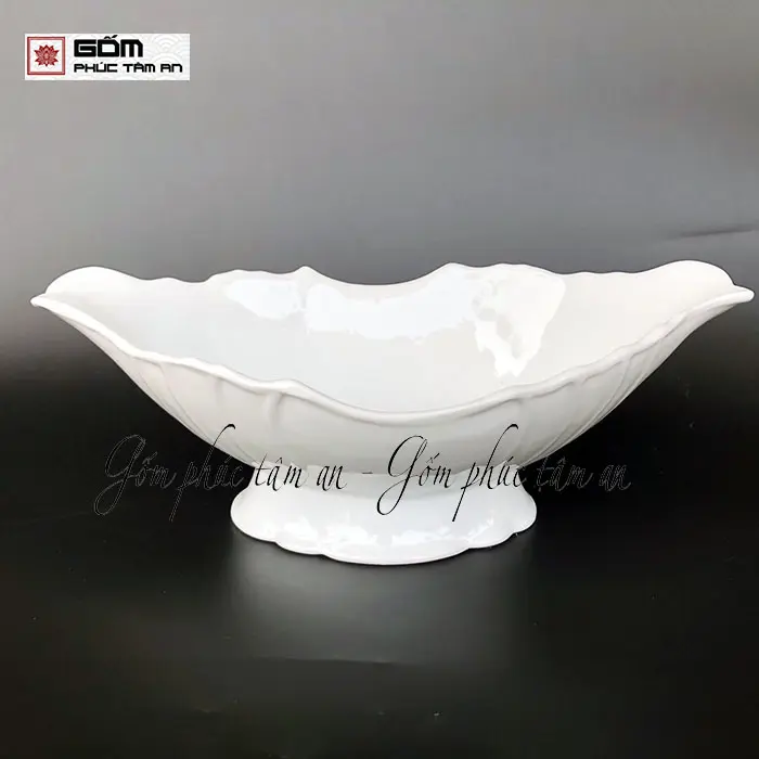 Bát đựng gà cúng gốm sứ màu trắng