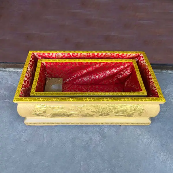 Tiểu quách sành tứ linh vẽ vàng cao cấp bạch kim gốm Bát Tràng 6 tieu quach bat trang kich thuoc chuan bach kim dang cap so 1