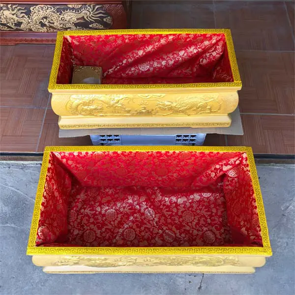 Tiểu quách sành tứ linh vẽ vàng cao cấp bạch kim gốm Bát Tràng 7 tieu quach sanh bach kim dang cap gom su bat trang