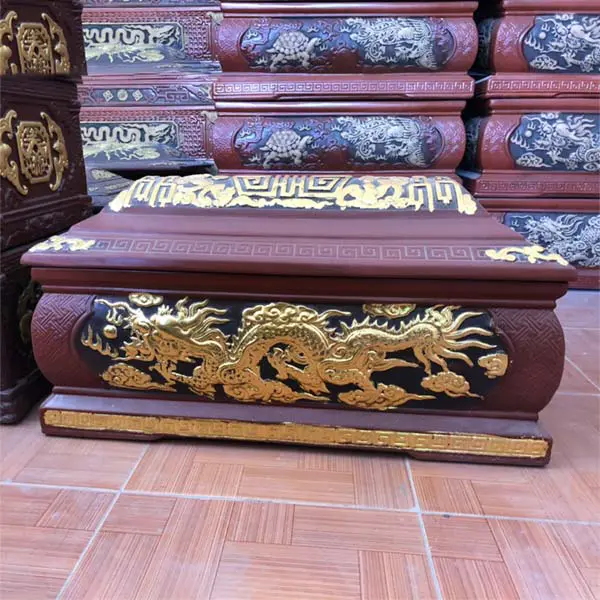 Quách Tiểu cái táng hình rồng dát vàng cao cấp