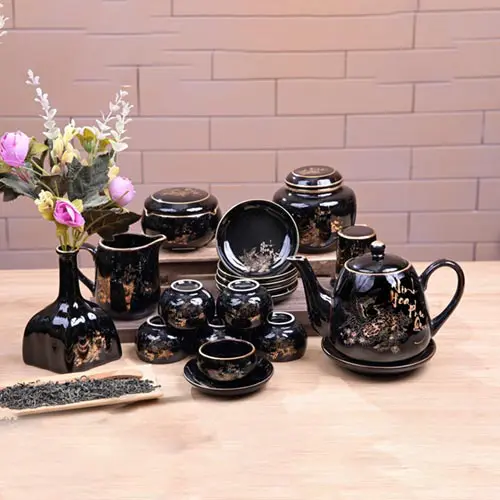 bộ ấm chẻn mạ vàng