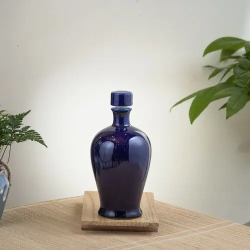 nậm rượu sứ 500ml màu xanh